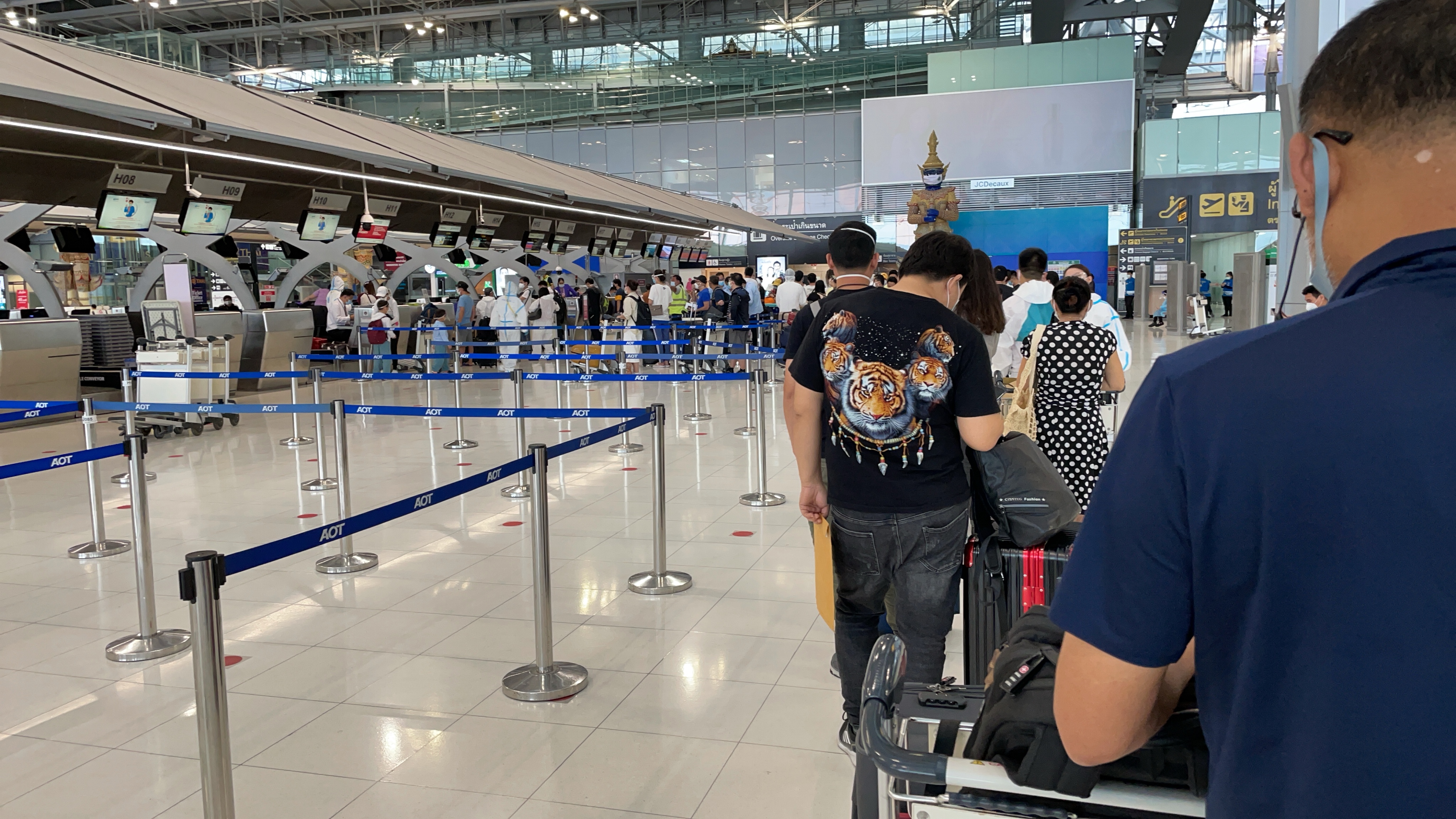 Airport check-in and health declaration